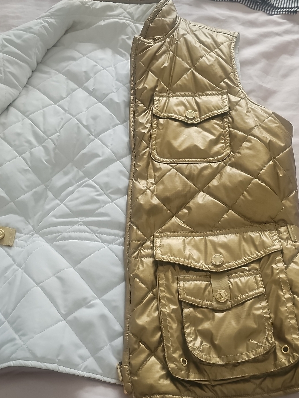 Lauren Ralph Lauren Metallic Gold Quilted Vest